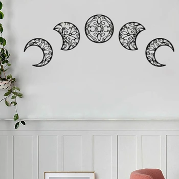 5 шт. креативные настенные украшения Moon Cycle Деревянные настенные украшения Moon для домашней гостиной