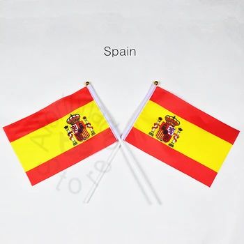 Баннер с флагом Испании 14 * 21 см, размахивающий руками Национальный флаг, Украшение дома, флаг, баннер