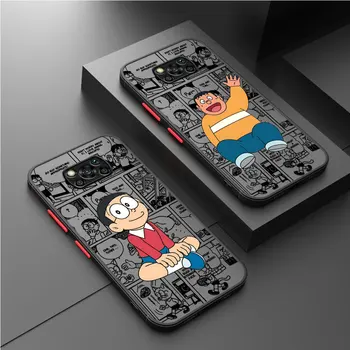 Аниме Doraemon Милый матовый чехол для телефона Xiaomi Poco C40 M5s M3 F3 M5 X3 Pro X5 Pro X4 Pro X4 GT X3 NFC Capa Armor Cover