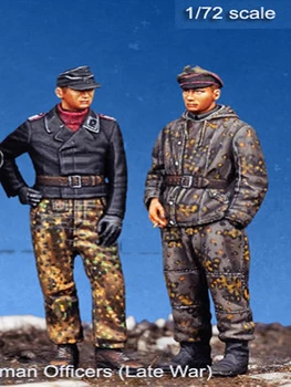 Неокрашенный комплект 1/72 офицеров (поздняя война) (2 фигурки)-миниатюрный гаражный набор из полимерных фигурок 1/72