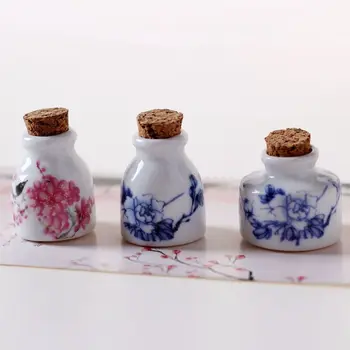 Керамическая бутылка премиум-класса в китайском стиле, мини-бутылка для жидкого порошка с блестками, Деревянная крышка, Водонепроницаемые Инструменты для дизайна ногтей