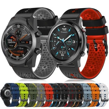 22 мм Ремешки для часов Ticwatch Pro 3 GPS Силиконовый Ремешок Для Ticwatch Pro 2020/GTX/E2/S2/GTK Мужской Ремешок Замена Спортивного Браслета