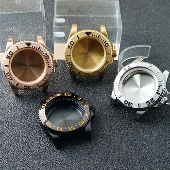 Высококачественный серебристо-черный корпус с внутренним кольцом 40,5 мм, мужские часы, футляр для часов NH34, NH35, NH36, механизм Automtaic, коробка для часов