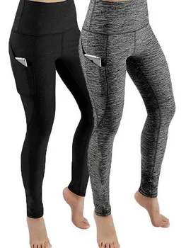 Женские спортивные штаны для бега с высокой талией и карманами, быстросохнущие спортивные штаны, штаны для фитнеса и йоги