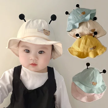 Весенне-летняя солнцезащитная кепка для младенцев, корейский милый мультяшный медведь, Пчела, рыбаки, шляпа, повязка на голову для мальчиков и девочек Toodler