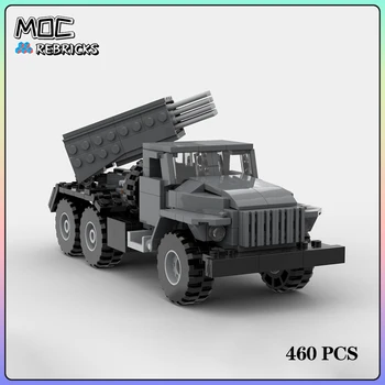Военная техника БМ-21 Град 122-мм самоходная артиллерийская установка MOC Building Block Model Assembly Kit, Дисплей 