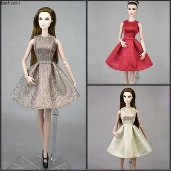 Модное кукольное платье с круглым вырезом для Барби, одежда, наряды, вечернее платье с открытой спиной для кукольного домика Барби, аксессуары для кукол 1/6, детские игрушки