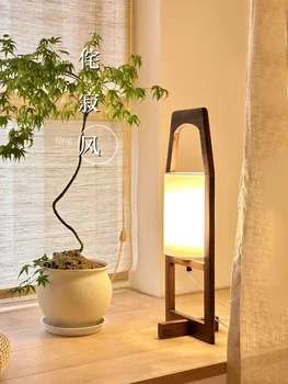 Торшер для гостиной в стиле Sili из массива Дерева, японский Ретро Простой кабинет для спальни, Персонализированные Креативные лампы