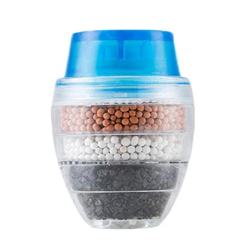 Фильтр для крана с активированным углем, насадка для крана, фильтр для воды, кухонный кран, 5-слойный фильтр-очиститель для домашнего использования (синий)