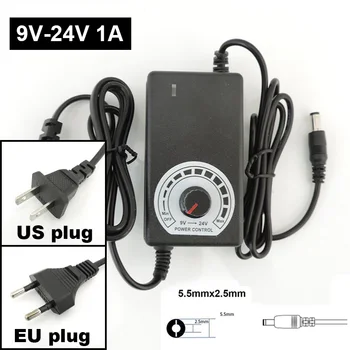 Универсальный адаптер переменного тока от 100-240 В до постоянного тока, 9-24 В 1A, Регулируемый источник питания, Трансформатор, Электрическое зарядное устройство, светодиодная лента видеонаблюдения U26