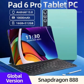 Оригинальная Глобальная версия планшета Android 13.0 Pad 6 Pro 16GB + 512GB Snapdragon 888 Tablet PC 5G с двумя SIM-картами или WIFI HD 4K Mi