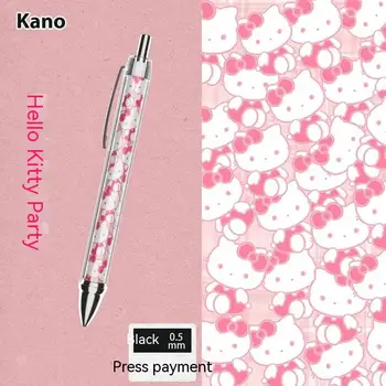 Sanrio 12шт Kawaii Hello Kitty Kuromi Pochacco Party Ins Wind Press Гелевая Ручка Онлайн Знаменитости Гао Янь Милая Мультяшная Студенческая Ручка